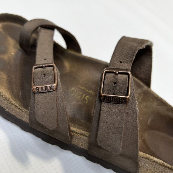 Birkenstock Mayari Mocha Brown Toe Loop Sandals Womens Size 37 L6 M4 - Picture 5 of 15